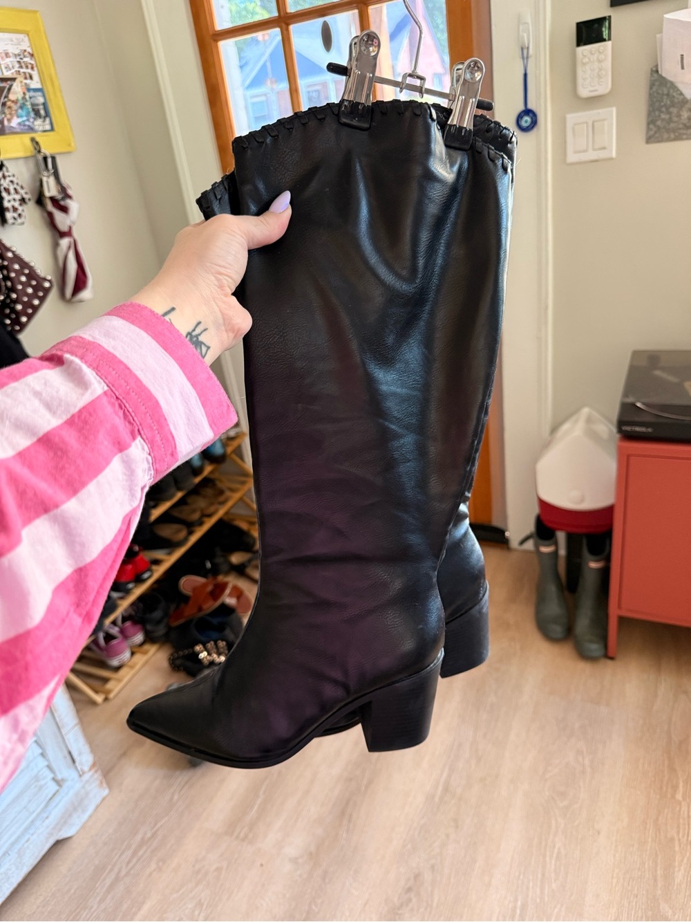 Journee Collection Black Over-the-Knee Western-Inspired Boots